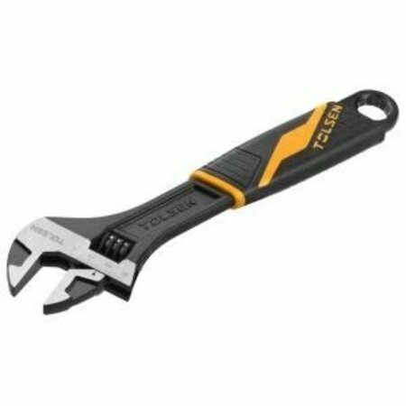 TOLSEN Adjustable Wrench 10 Gripro Series Drop Forged, High Quality Tool Steel, Black Finish and Polish 15310